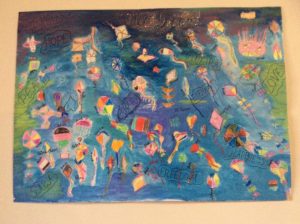Every child in our learning centre in Ioannina participated in "Our Dreams" by drawing his or her own kite in the sky.