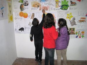 The children love to learn. This is in Derveni site in February when there were only a few children left.